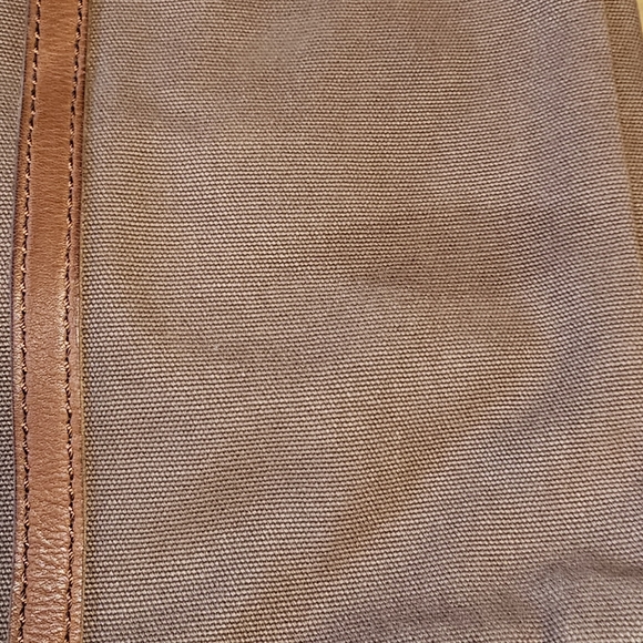 Fossil Erin Canvas & Leather Crossbody Handbag Pink Brown Top Zip - Picture 7 of 13